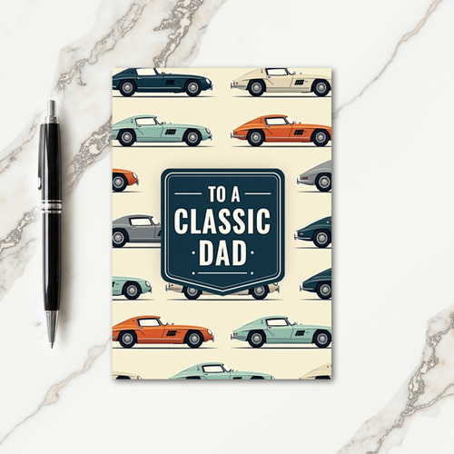 Classic Car Dads Day Plaque Card