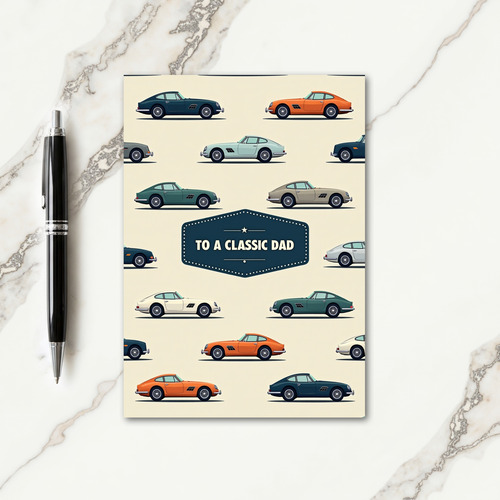 Classic Car Fathers Day Art Card