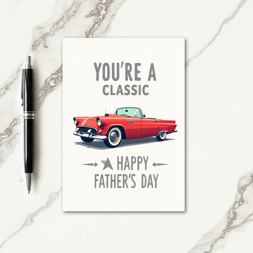 Classic Convertible Fathers Day Card