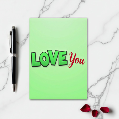 Classic Embossed Love You Card