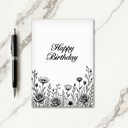 Classic Etching Birthday Card
