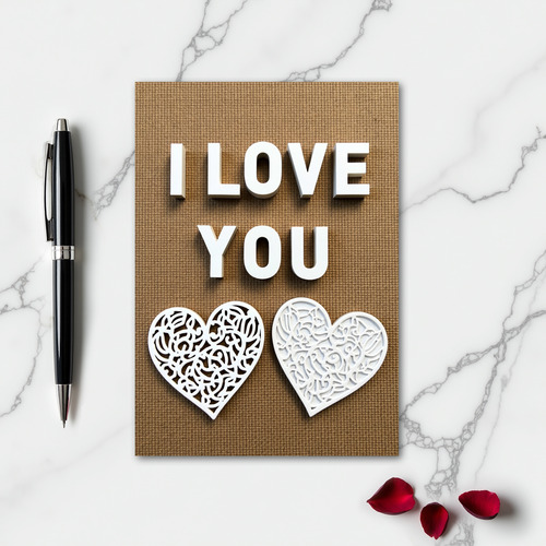 Classic Filigree I Love You Card
