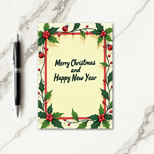 Classic Holly Christmas Card