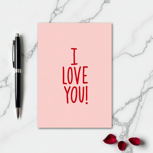 Classic I Love You Bold Red Card