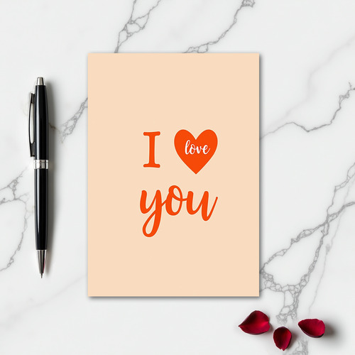 Classic I Love You Peach Card