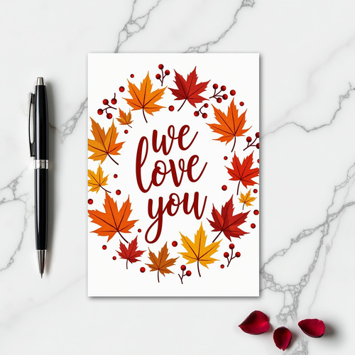 Classic Love Autumn Wreath Card