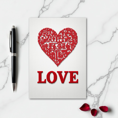 Classic Love Embroidered Card