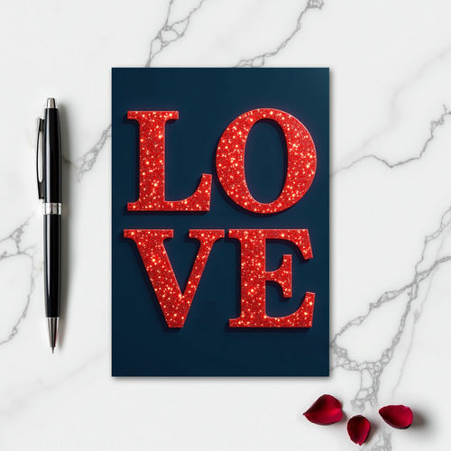 Classic Love Glitter Card