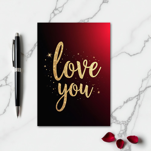 Classic Love You Gold Card