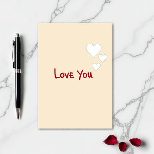 Classic Love You Hearts Card