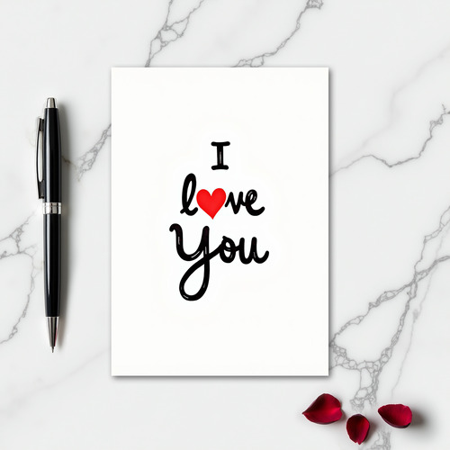 Classic Matte I Love You Card