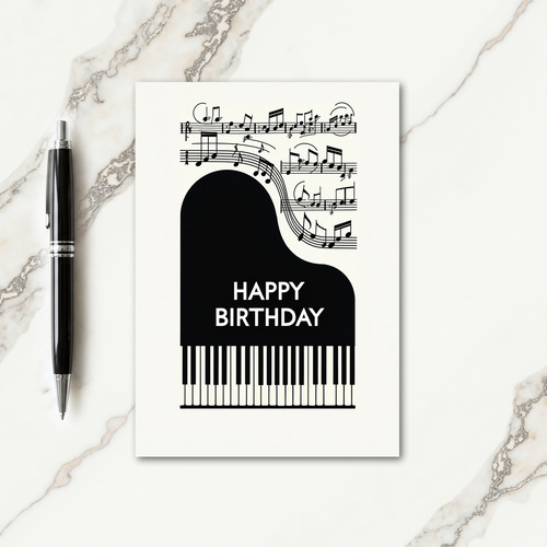 Classic Piano Birthday Card