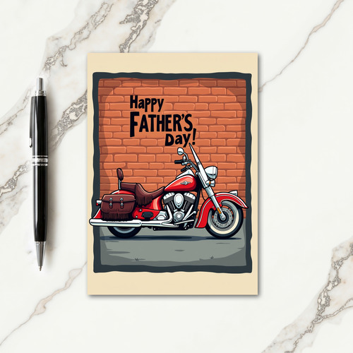Classic Red Motorbike Fathers Day Card