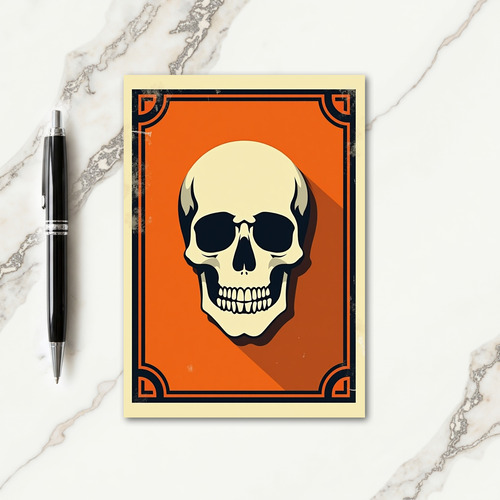 Classic Skull Orange Card