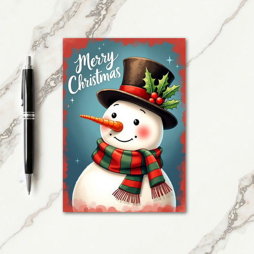 Classic Snowman Christmas Card thumbnail