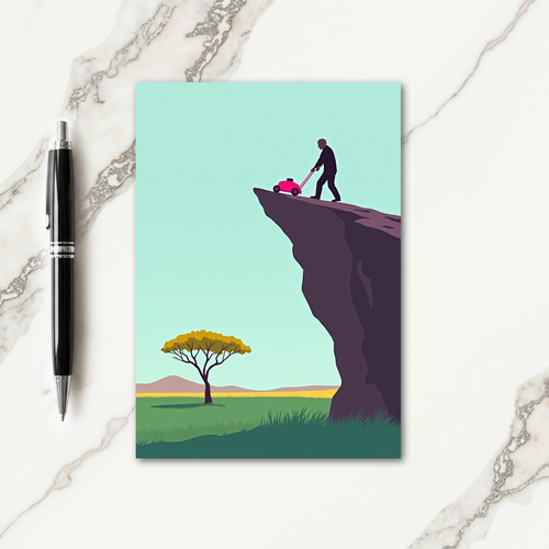 Cliffside Mowing Fathers Day Card