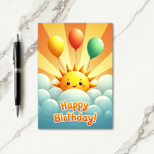 Cloud Sun Birthday Card