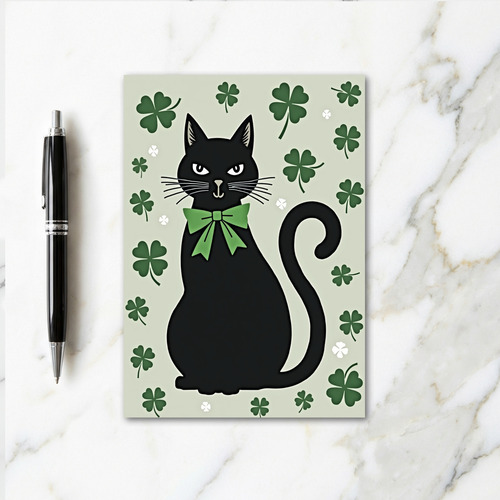 Clover Cat Luck Card