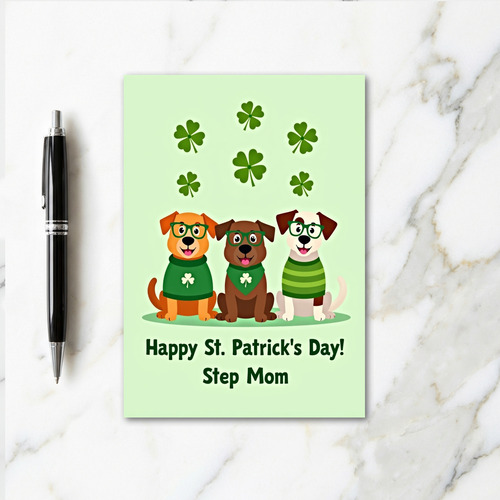 Clover Dogs Pattern Holiday Card