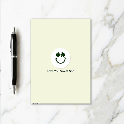 Clover Eyes Smiling Face Card