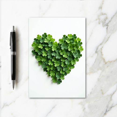 Clover Heart Faux Gold Foil Card