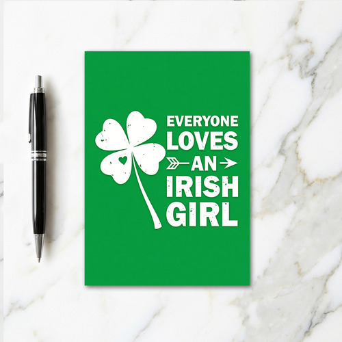 Clover Heart Irish Girl Card
