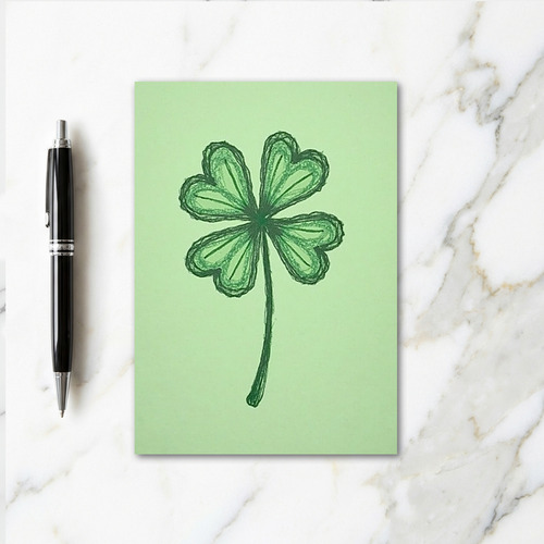 Clover Heart Pattern Green Card