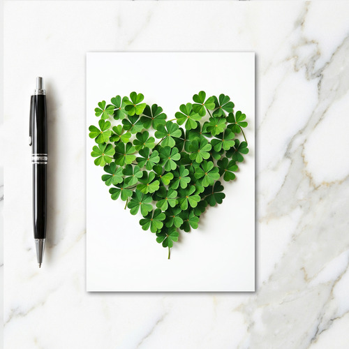 Clover Heart Pattern Greeting Card