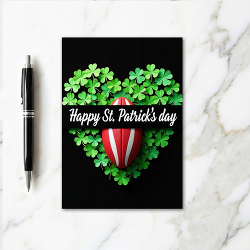 Clover Heart Rugby St Patricks Card