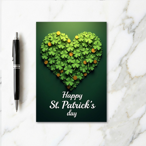 Clover Heart St Patricks Day Card