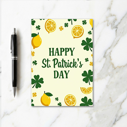 Clover Lemon Pattern St Patricks Card