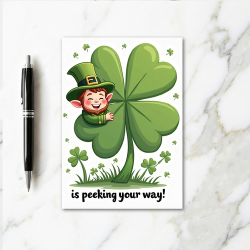 Clover Leprechaun Luck Art Card