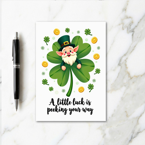 Clover Leprechaun Luck Card