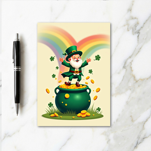 Clover Luck Leprechaun Scene Card