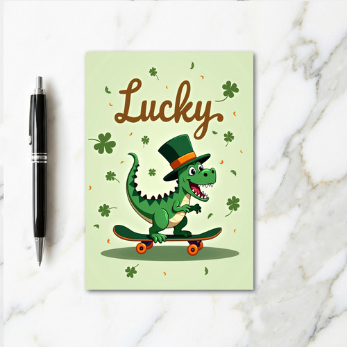 Clover Lucky Dino Fun Time Card