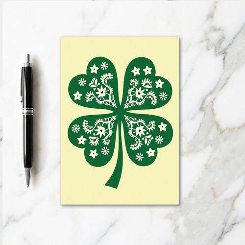 Clover Pattern Green Art Card