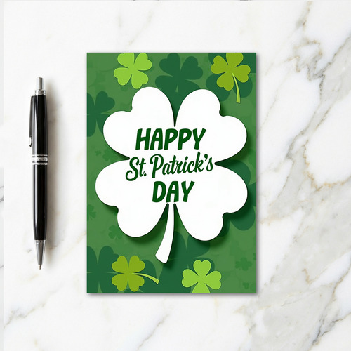 Clover Pattern Happy Card