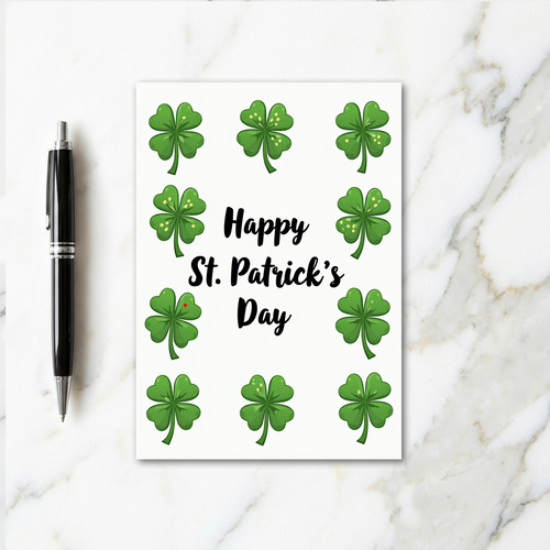 Clover Pattern Happy St Patricks Card