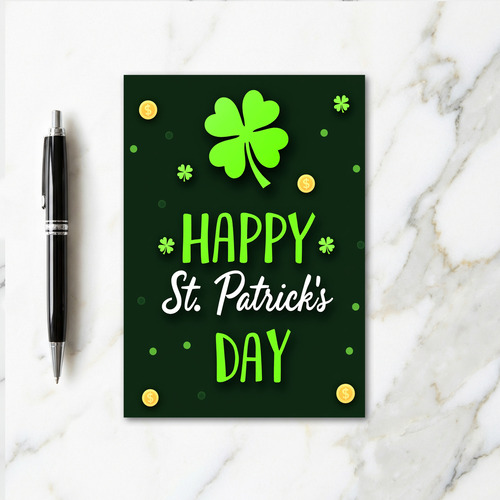 Clover Pattern St Patricks Card