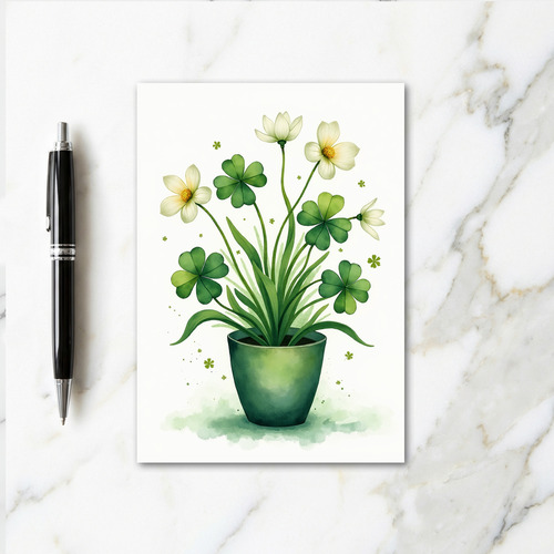 Clover Plant Watercolor Card