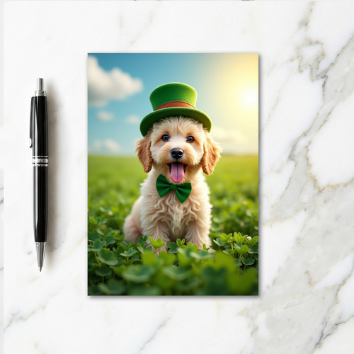 Clover Puppy Portrait Card