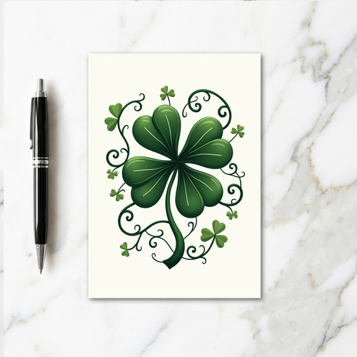 Clover Vine Pattern Luck Card