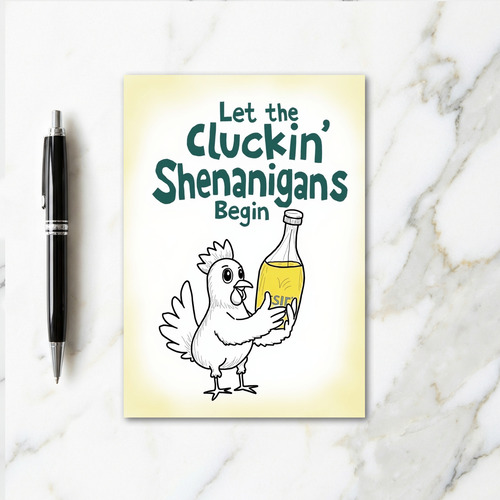 Cluckin Shenanigans Begin Card