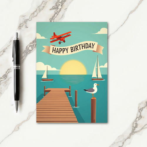 Coastal Birthday Banner Card