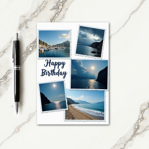 Coastal Collage Birthday Card