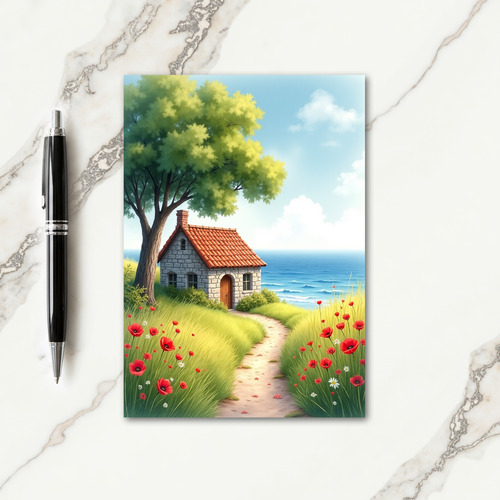 Coastal Cottage Fathers Day Card