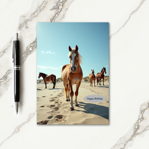 Coastal Equine Birthday Card