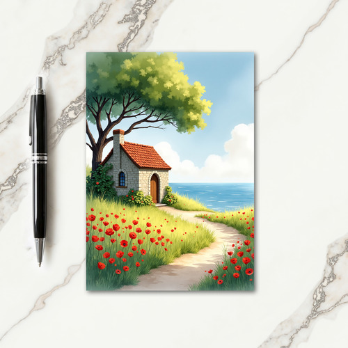 Coastal Fathers Day Cottage Card