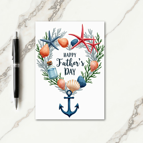 Coastal Fathers Day Heart Card