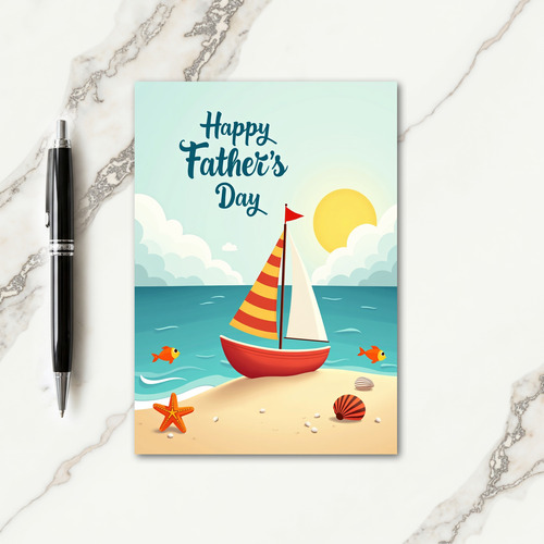 Coastal Fathers Day Sailboat Card